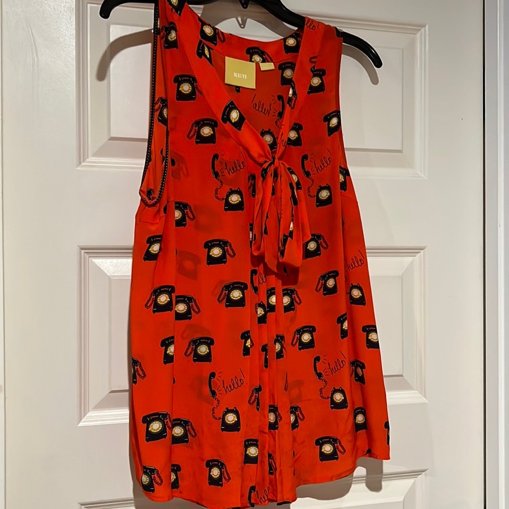 Maeve silk telephone print blouse - sz 12 NWOT